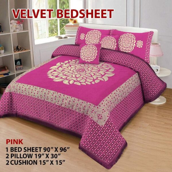 4PC Turkish Velvet Bedsheet D-813